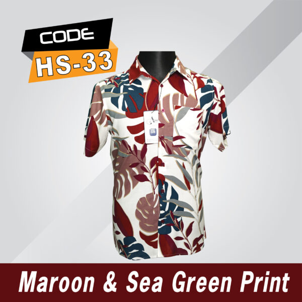 Hs-33 (Maroon & Sea Green Print)