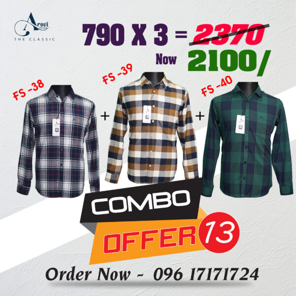 Full Sleeve Shirt  3 Pcs Combo 13