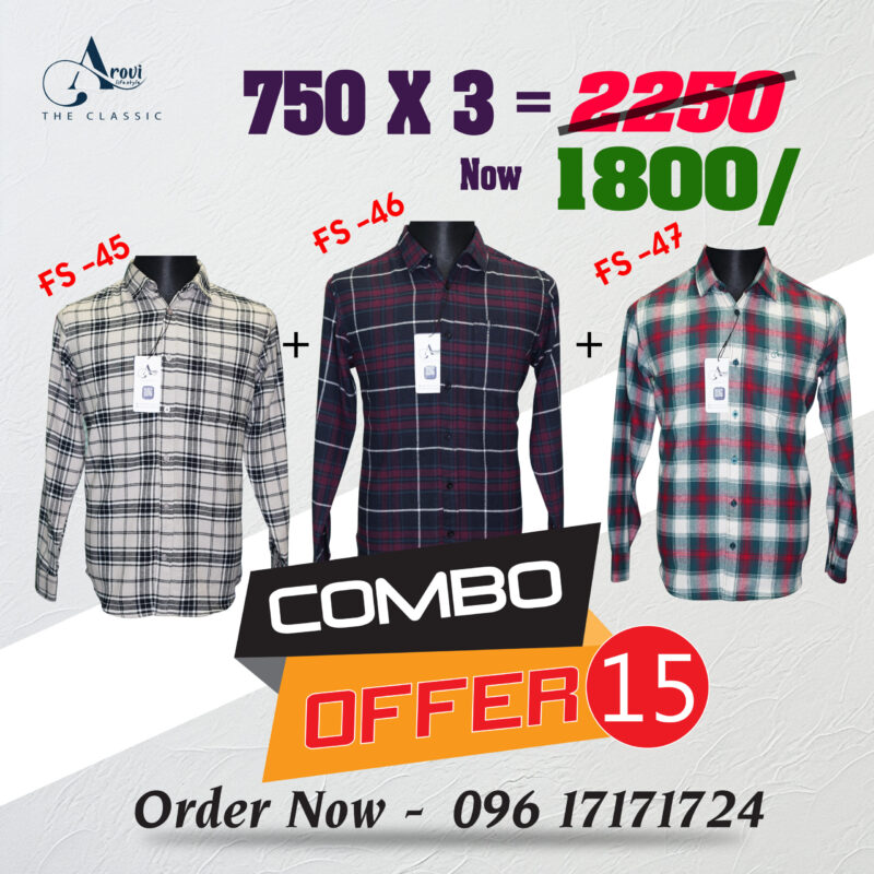 Full Sleeve Shirt  3 Pcs Combo 15