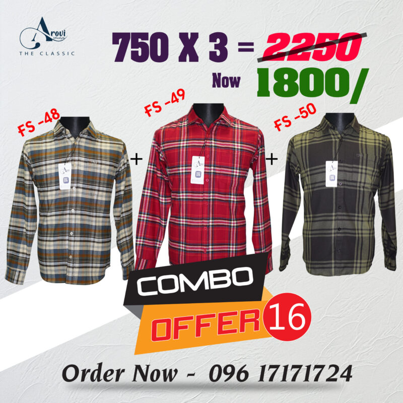 Full Sleeve Shirt  3 Pcs Combo 16